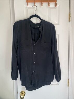 Black Filippa K 100% silk Button-Front Shirt Jacket